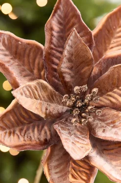 22" x 9" Bronze Poinsettia Stem
