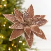 20" x 12" Brown Embellished Poinsettia Stem