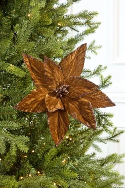 19" x 12" Brown Poinsettia Stem