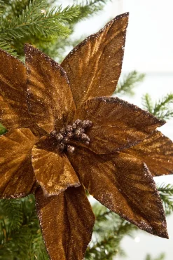 19" x 12" Brown Poinsettia Stem