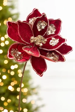 19" x 10" Burgundy Magnolia Stem