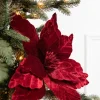 22" x 13" Burgundy Poinsettia Stem
