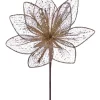 24” x 12" Champagne Glitter Sequin Mesh Poinsettia Stem