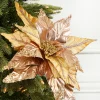 31” x 16.5" Champagne Velvet Metallic Poinsettia
