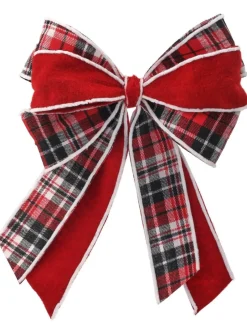 16" x 10” Double Plaid Bow Ornament