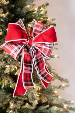 16" x 10” Double Plaid Bow Ornament