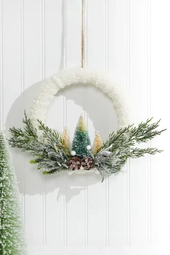 14"x10" Frosted Christmas Tree Wreath