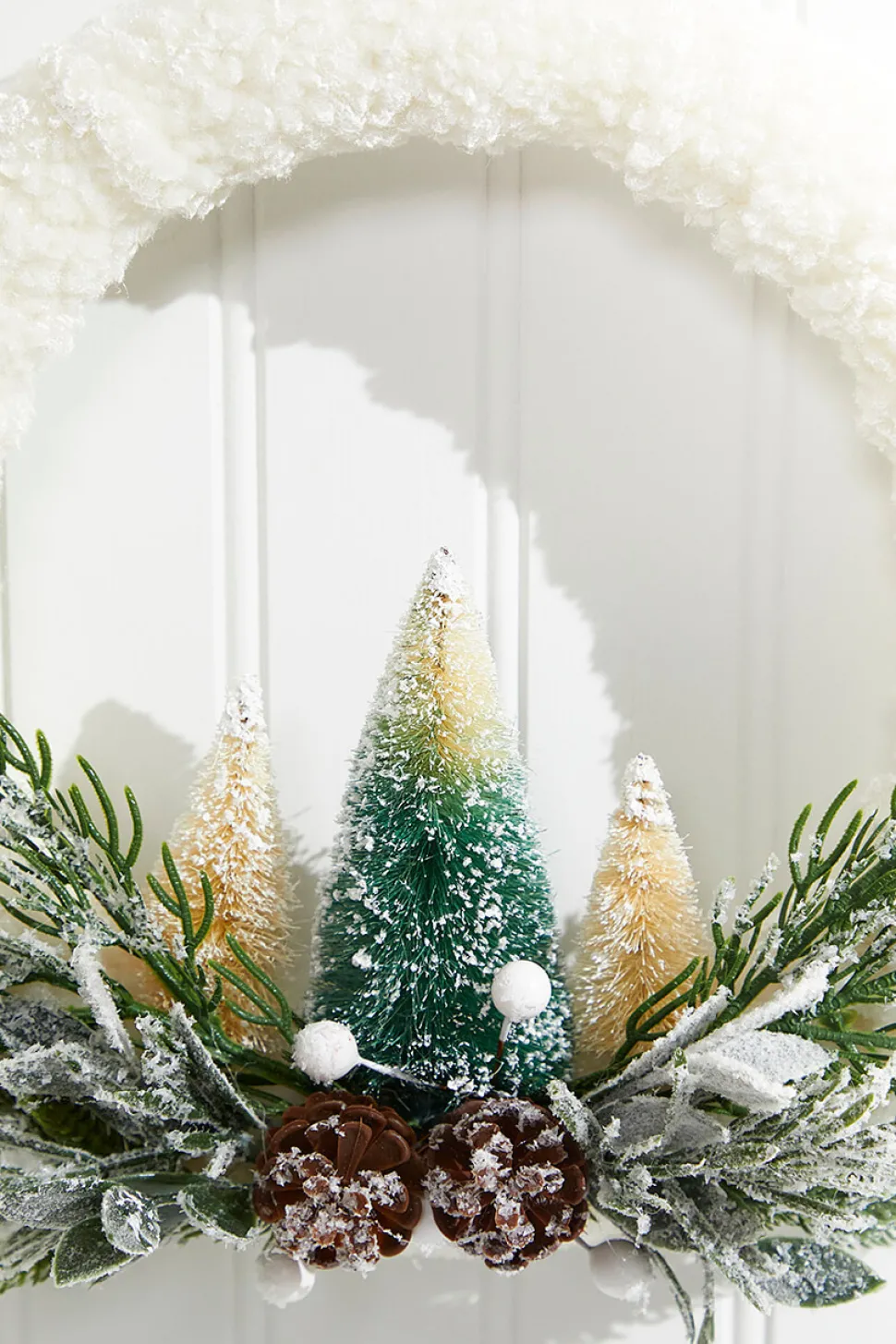 14"x10" Frosted Christmas Tree Wreath