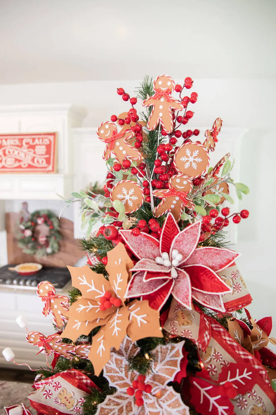 28” x 12" Frost Velvet Poinsettia Stem