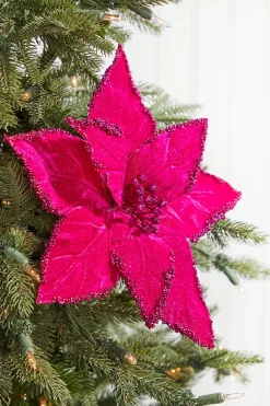 19" x 12" Fuchsia Poinsettia Stem