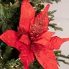 21” x 21" Giant Velvet Glitter Poinsettia Stem