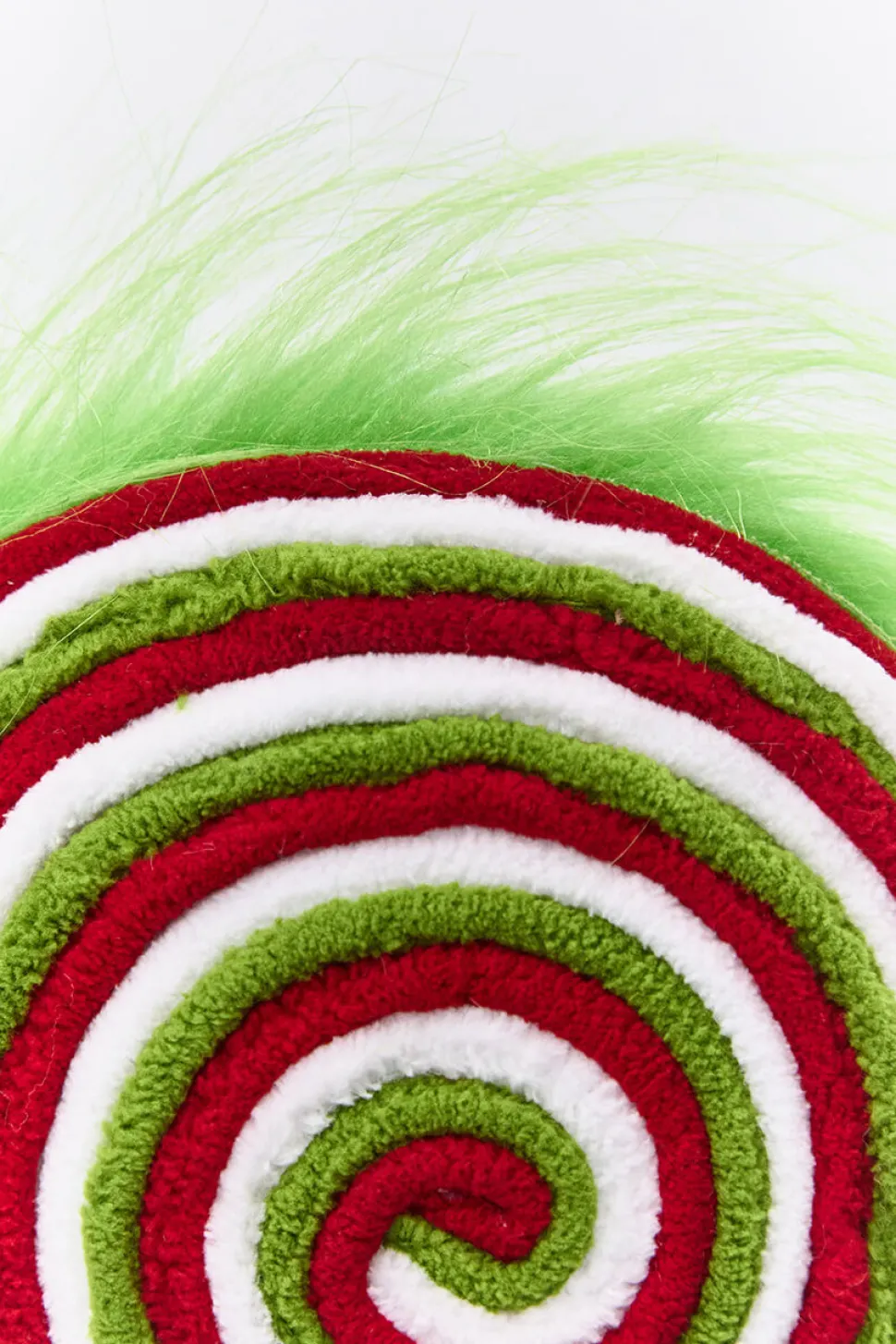 19.5" x 6.5” Green, Red & White Furry Lollipop Spray