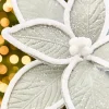 19" x 12" Grey & White Poinsettia Stem