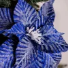 24” x 14" Iced Blue Poinsettia Stem