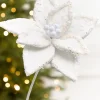 20" x 10" Iced White Poinsettia Stem