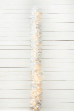 9' x 12" LED White Crystal Spruce Garland