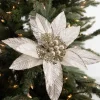 22” x 13" Metallic Bead Poinsettia Stem