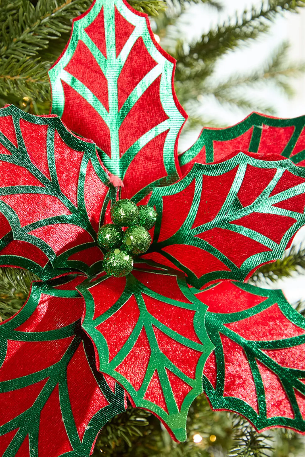 20" x 12" Metallic Poinsettia