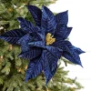 22" x 17" Midnight Blue with Gold Large Poinsettia Stem