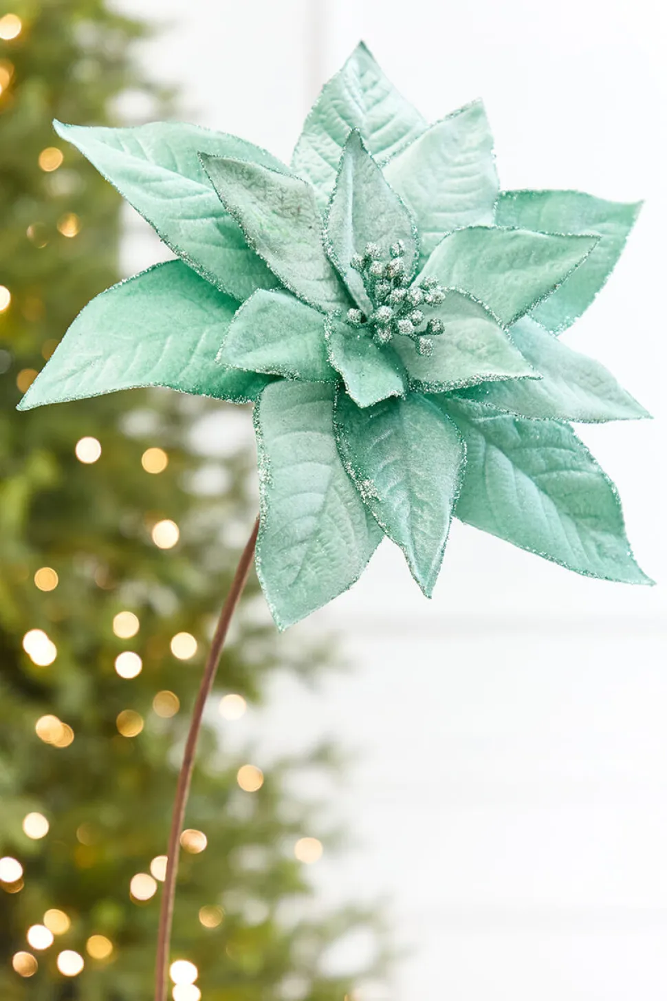 24" x 13" Mint Poinsettia Stem