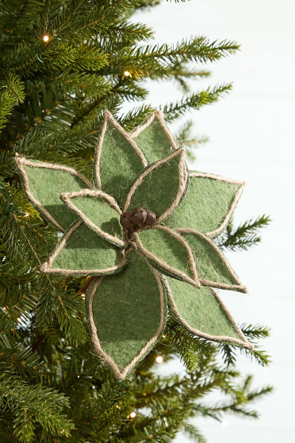 19" x 12" Natural Green Poinsettia Pick