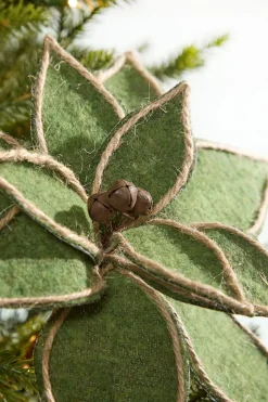 19" x 12" Natural Green Poinsettia Pick