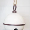 9" x 11.5” Oversized White Jingle Bell with Rope Hanger-Large