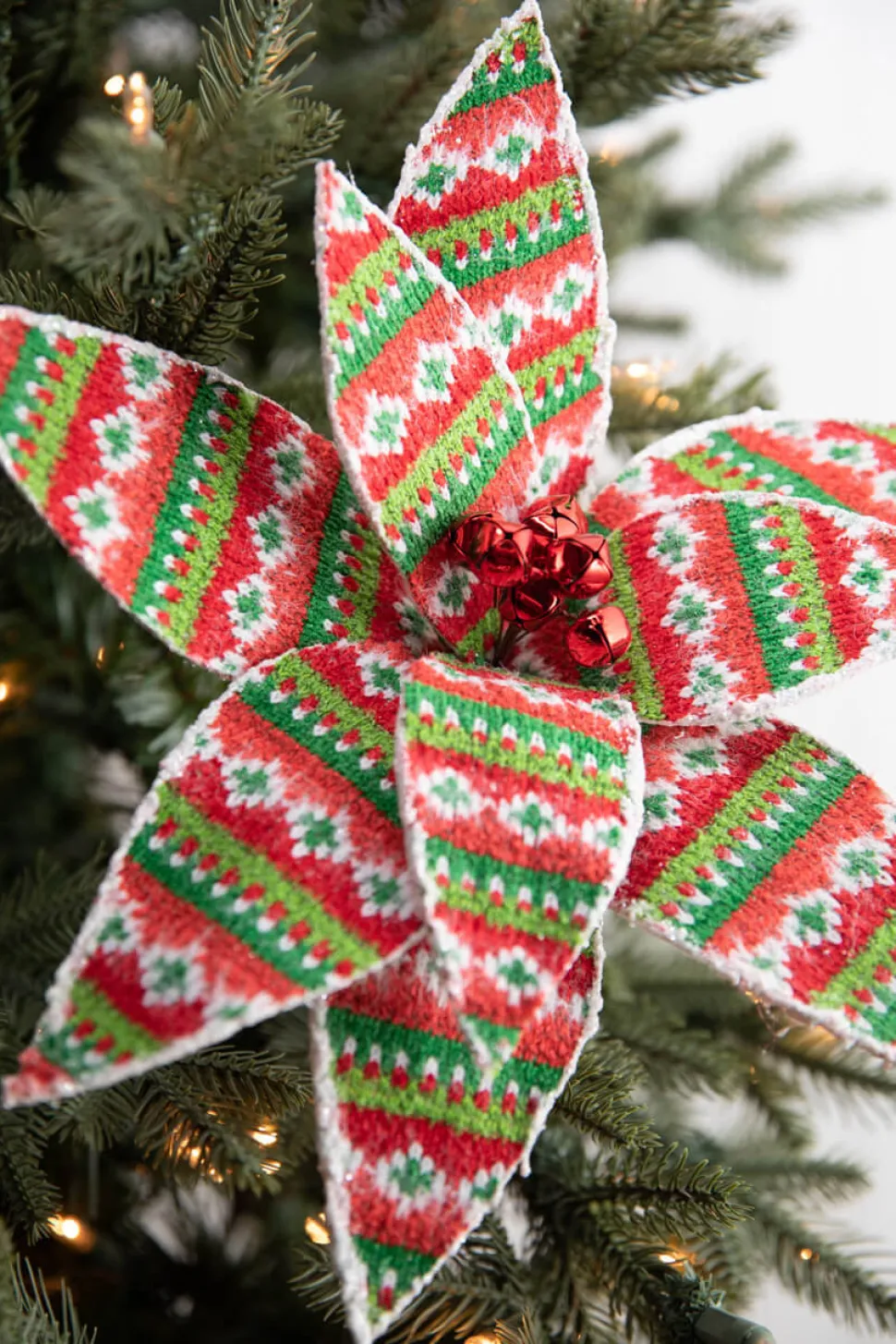 22” x 12" Patterned Poinsettia Stem