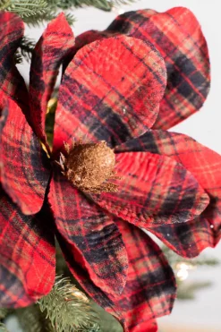 22” x 11" Plaid Magnolia Stem