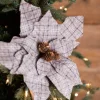 18” x 13" Plaid Poinsettia Stem