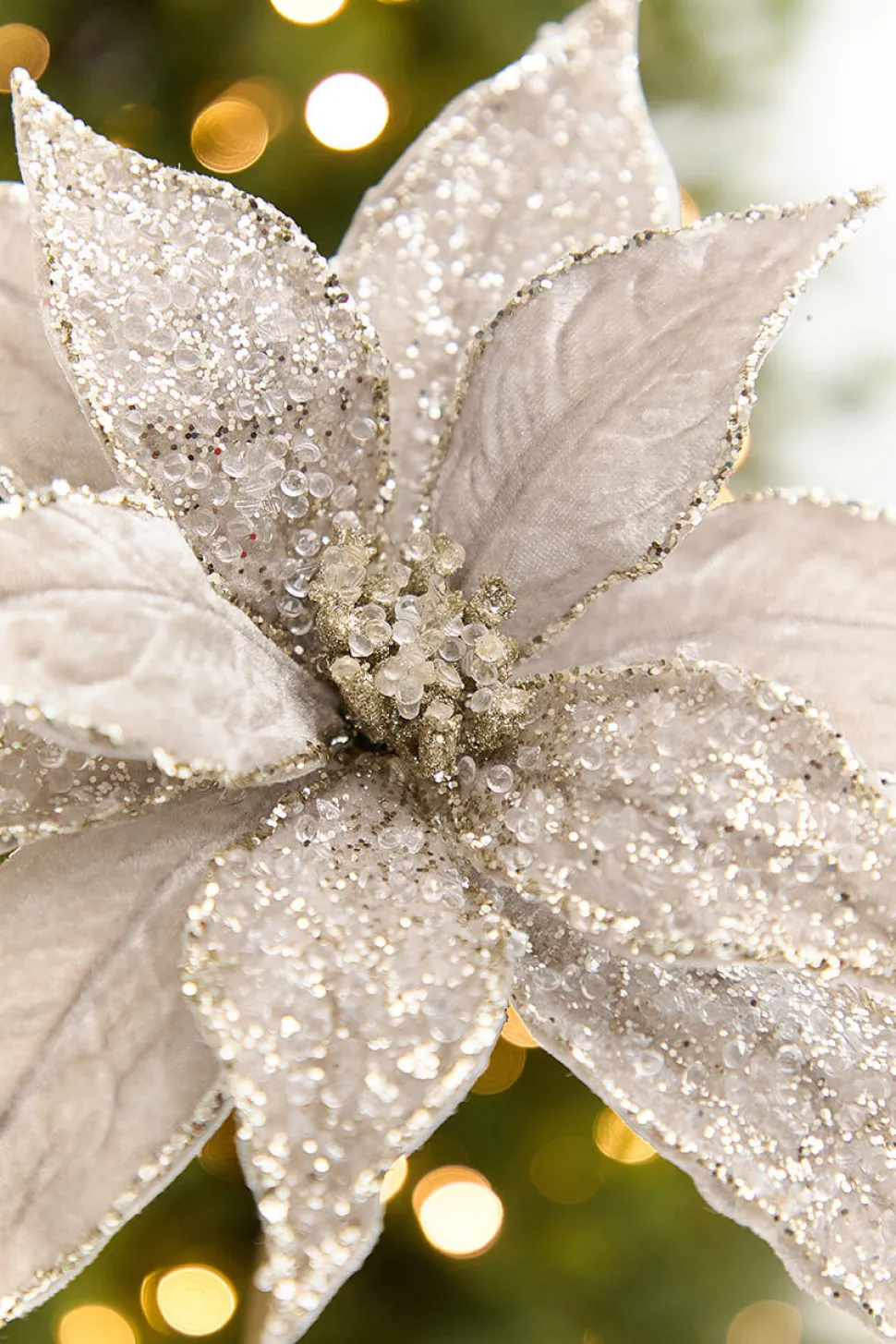 20" x 11” Platinum Poinsettia Stem