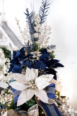 24” x 11" Poinsettia Stem - Midnight Blue