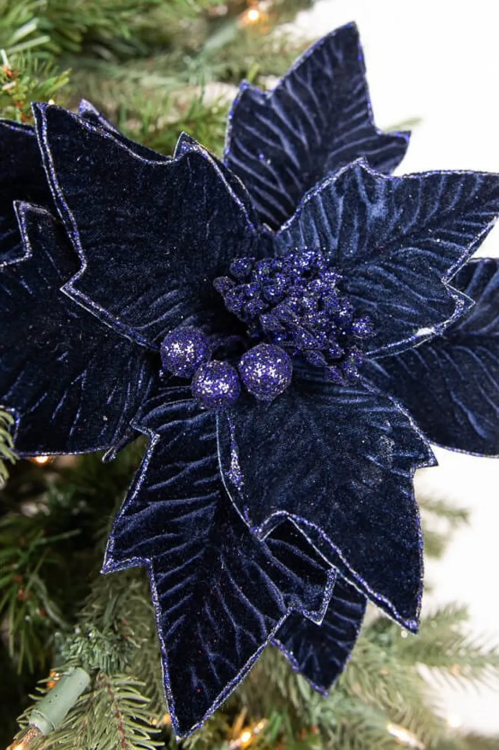 24” x 11" Poinsettia Stem - Midnight Blue