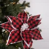 22” x 11" Red and Black Plaid Poinsettia Stem