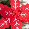22” x 11" Red and White Poinsettia Stem with Red Berries