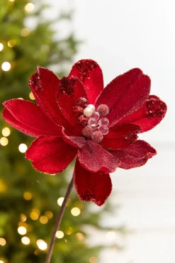 18" x 9" Red Jewel Magnolia Stem