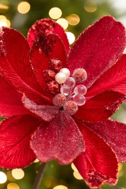 18" x 9" Red Jewel Magnolia Stem