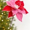 20" x 11.25" Red & Pink Poinsettia Stem