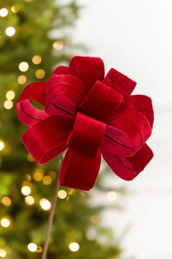 20" x 8” Red Velvet Ribbon Stem