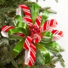 22" x 11" Red, White and Green Ribbon Flower Stem