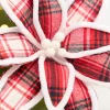 19" x 12.5" Red & White Black Plaid Poinsettia Pick