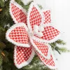 19" x 12" Red & White Polka Dot Poinsettia Stem