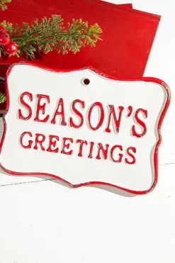 10" x 7" Season's Greetings Metal Sign