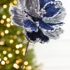 19" x 9" Silver & Dark Blue Magnolia Stem