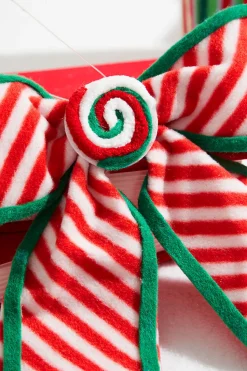 11” x 9” Stripe Bow Ornament
