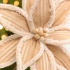 20" x 12.5" Taupe Frosted Poinsettia Stem