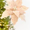 19" x 13.5" Taupe Poinsettia Stem