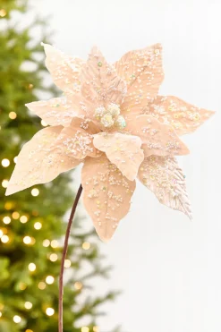 19" x 13.5" Taupe Poinsettia Stem