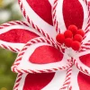 20" x 11.5" Whimsical Red & White Poinsettia Stem