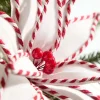 19" x 12" White and Red Poinsettia Stem